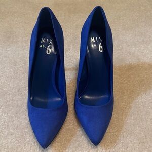 Mix No. 6 Cobalt Blue Pointed-Toe Suede Pumps